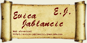 Evica Jablančić vizit kartica